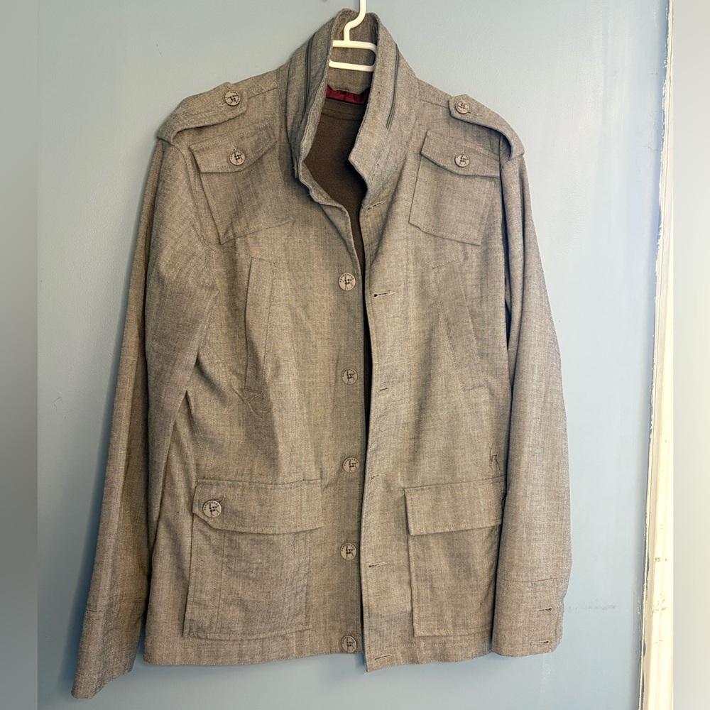 Men's Gray Military Style Jacket